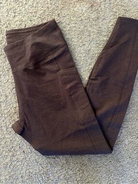 Pact Organic Cotton Brown High-Waist Leggings with pockets size medium